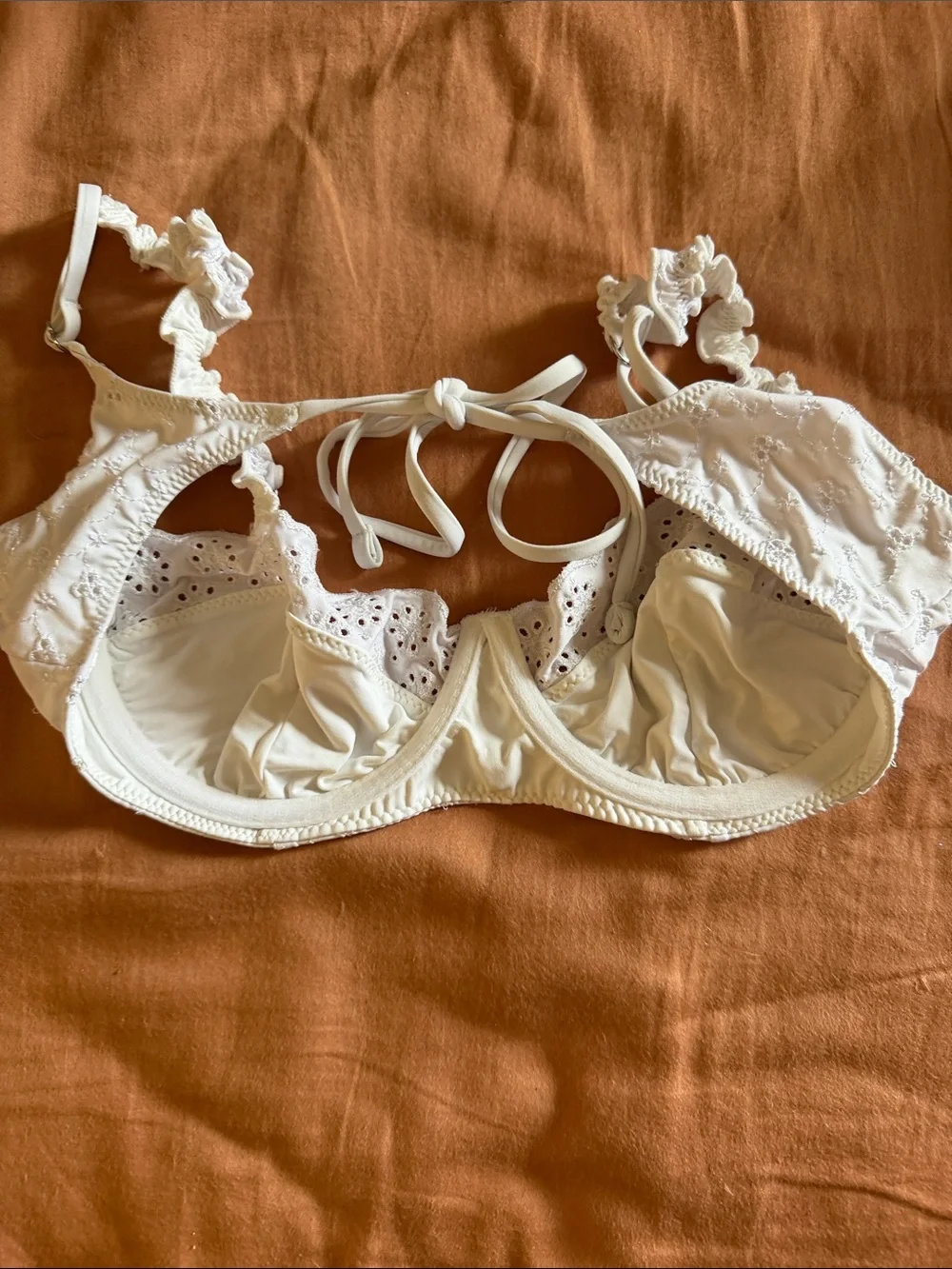 Frankie's Bikinis White Eyelet Lace Two-Piece Bikini medium set